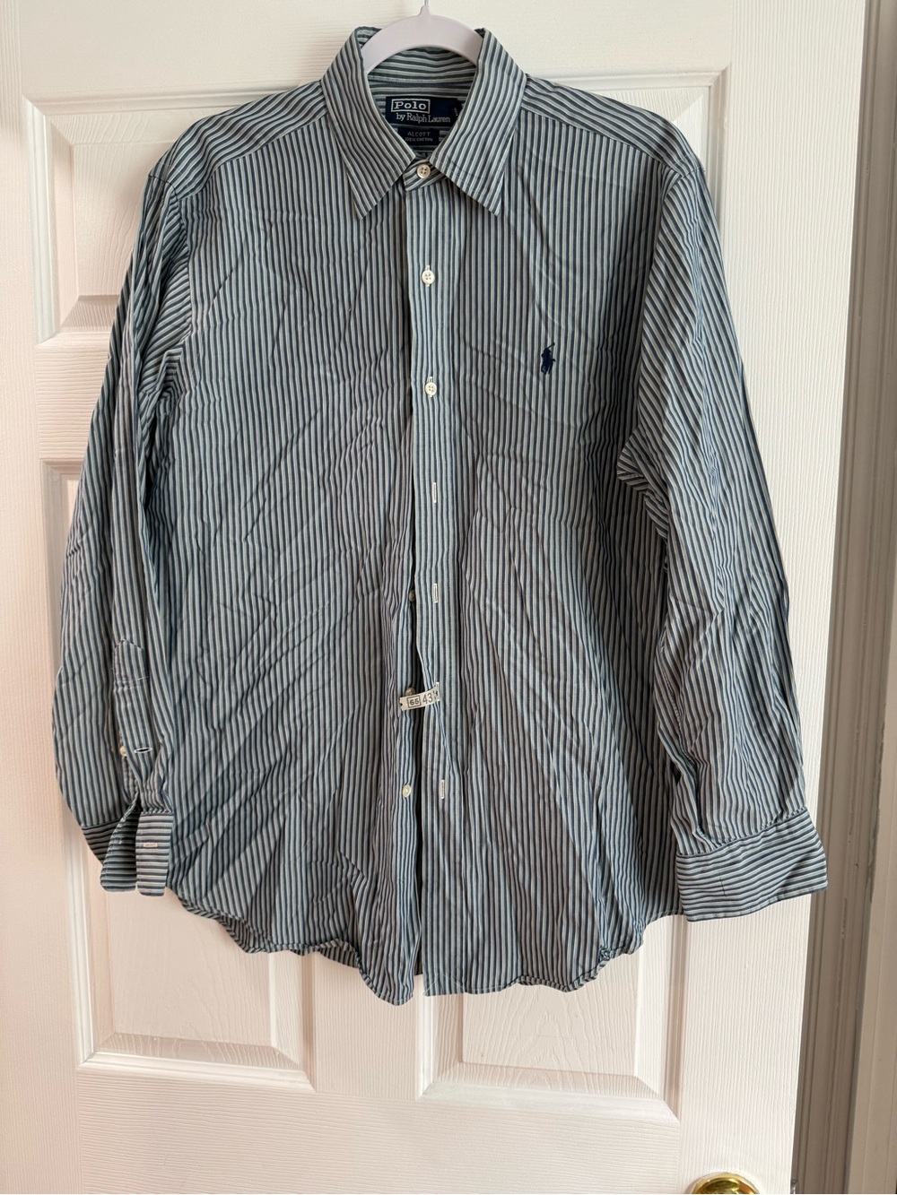 Ralph Lauren Men's Blue and beige Striped Dress Shirt